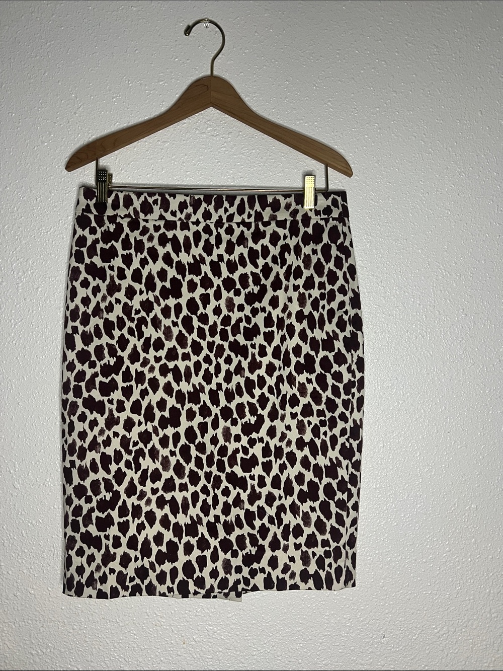 J. Crew Leopard Print Pencil Skirt in Black and Cream